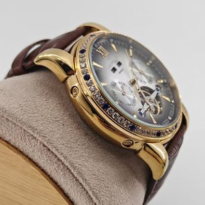 Montre mécanique automatique de luxe pour hommes, multifonction, date automatique, jour, cadran avec lunette en diamant, montre-bracelet en acier inoxydable pour homme - Product Image 3