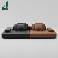 Ensemble de canapés de luxe pour salon d'hôtel commercial, en cuir pleine fleur, personnalisable, modulaire en L, moderne, pour penthouse, nouveauté