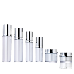 Envase de Lujo para Crema de Ojos, PET Blanco Vacío, con Bomba Pulverizadora Plateada, 30g 50g 30ml 50ml 100ml, Frasco Cosmético - Product Image 1