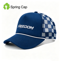 Gorra Deportiva de 5 Paneles 4792s con Logotipo Personalizado, Gorra Trucker a Cuadros con Malla de Espuma y Cuerda para Hombre y Mujer