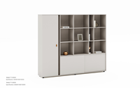 Bureau de direction en forme de L en panneaux de particules de style moderne avec armoire intégrée pour immeuble de bureaux - Vente en gros