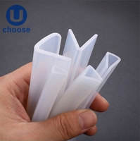 Perfil de Sello de Goma de Silicona Transparente Extruido Personalizado, Protector de Bordes en Forma de U, Junta Flexible para Puertas y Ventanas de Vidrio