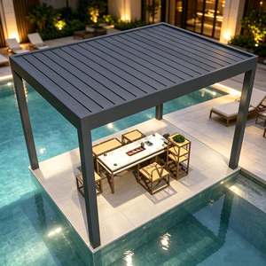 Heavy Duty Aluminum Outdoor Gazebo Powder Coated Frame Weatherproof Customized Dimension <b>for</b> Home Garden Courtyard <b>Deck</b> NNS-PA01 - Product Image 4