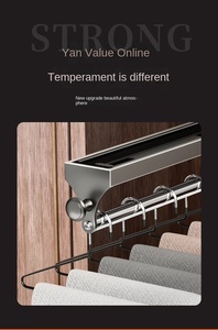 高品質アルミ合金製折りたたみ式防風伸縮多機能壁掛けワードローブ洋服ハンガー - Product Image 4