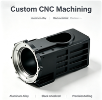 Boîtier combiné en aluminium anodisé noir usiné sur mesure par CNC, coque mécanique à structure spéciale pour équipement industriel