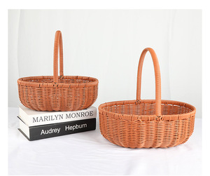 Wholesale Hand-woven <b>Flower</b> <b>Basket</b> Household Goods Fresh Natural Garden Rattan Storage Decoration - Product Image 1