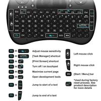 Clavier sans fil mini 2,4G avec pavé tactile rétroéclairé I8, pavé tactile rétroéclairé USB pour ordinateur portable/Smart TV