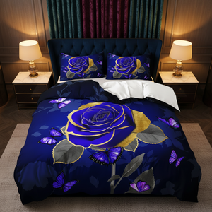 <span class=keywords><strong>Copripiumino</strong></span> con Motivo a Farfalle <span class=keywords><strong>Blu</strong></span> e Fiori, Set di Biancheria da Letto con Stampa 3D, <span class=keywords><strong>Copripiumino</strong></span> Personalizzato all'Ingrosso - Product Image 1