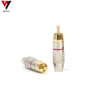 Conector RCA Macho Chapado en Oro, Enchufe de Soldadura de Audio y Video RCA, Enchufe Coaxial, Enchufe Lotus