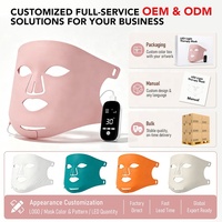Masque de luminothérapie rouge pour le visage et le menton, en silicone souple, appareil de soin de la peau à domicile, masque facial LED