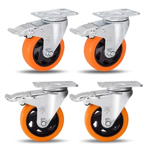 Orange <span class=keywords><strong>PVC</strong></span> Rollstuhl rad Medium Duty Lenkrad <span class=keywords><strong>5</strong></span> Zoll feste Rollen - Product Image 1