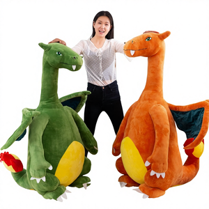 دمية ديناصور محاكاة إبداعية، تنين عنيف ينفث النار، دمية تيرانوصور ريكس محشوة بقطن PP، 31-50 سم للأولاد والأطفال - Product Image 1