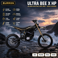 2026 SurRon Ultra Bee 24.5kW 520Nm Sepeda Motor Listrik Off-road 92kg 74V 60Ah Jarak Tempuh 115km Suspensi 240mm Segala Medan untuk Dewasa