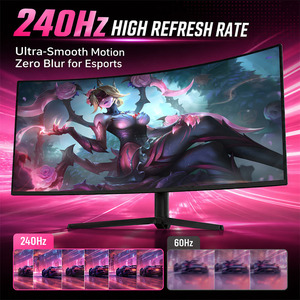 Écran d'ordinateur incurvé super large de 49 <span class=keywords><strong>pouces</strong></span>, résolution 1440P, pour la maison, le bureau, les entreprises, résolution 240Hz, panneau IPS, HDR, écran de bureau - Product Image 5