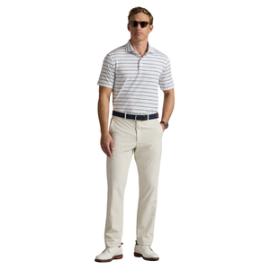 เสื้อโปโลผู้ชายแขนสั้นผ้าโพลีเอสเตอร์ลายทาง ระบายอากาศได้ดี คุณภาพสูง ปักโลโก้แบบมืออาชีพ สำหรับกีฬากอล์ฟ - Product Image 3