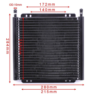Kit de Enfriador de Transmisión de Aluminio Genérico con Soportes de Montaje Preperforados de 11/13/15/19/21/25 Filas, Sistema de Refrigeración del Motor, Radiador