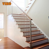 Escalier duplex VIKO avec marches en bois de caoutchouc épais et montants métalliques à vendre aux Philippines
