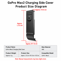 Couvercle latéral de chargement GoPro MAX2, couvercle de protection anti-poussière pour la porte de la batterie et le port USB-C pour accessoires de caméra d'action
