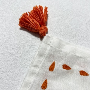 Personalized Custom Embroidered Patterns Monogram Flax Pure Wheat Tassels <b>Table</b> Placemat <b>Cloth</b> 100% <b>Linen</b> Napkins - Product Image 2