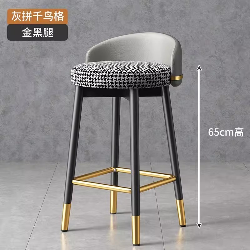 [black gold leg] gray spell houndstooth -65cm high