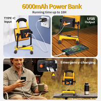 Lampe de travail LED portable rechargeable 5400 mAh, indice de protection IP65, légère, pour réparation, urgence, extérieur, garage