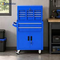Chariot à outils bleu avec tiroir, chariot de service pour garage et atelier, armoire de rangement métallique verrouillable pour mécanicien