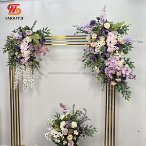 Arrangement floral de centre de table de mariage en soie artificielle lisse, en forme de rose, en promotion, design asymétrique brisé, 1,8-2,4 m - Product Image 5