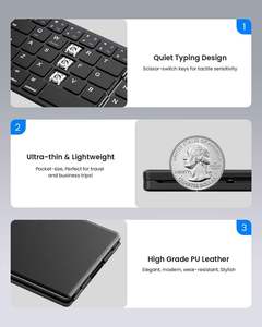 Teclado Inalámbrico Plegable Recargable Ultra Delgado, Teclado Bluetooth Plegable Compatible con Teléfonos Inteligentes y Tabletas IOS y Android - Product Image 6