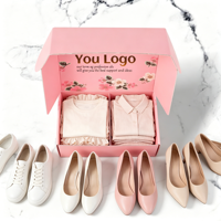 Boîte cadeau pliante carrée rose de luxe personnalisée pour chaussures, vêtements, chaussettes, livraison, grande, moyenne, petite, directement de l'usine