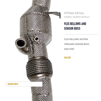 Kit de tuning de course pour Ferrari 296 GTB 3.0T 2022-2026 : Pare-chaleur à ajustement direct, section de soufflet flexible tressé pour downpipe (paire)