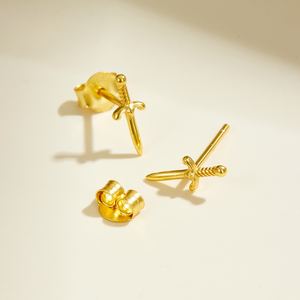 FUAMAY 2025 S925 <span class=keywords><strong>argento</strong></span> placcato oro 18K spada <span class=keywords><strong>orecchini</strong></span> <span class=keywords><strong>orecchini</strong></span> stile Punk per donna - Product Image 5