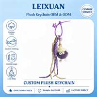 Porte-clés Elfe Mignon en Peluche, Pendentif Monstre au Chapeau au Crochet Fait Main, avec Corde Tressée, Pompon, Fleur Violette, Décoration Clochette et Fermeture Éclair Spirale pour Sac à Dos