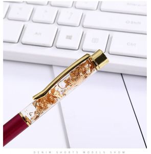 Floating Gold Foil Liquid Filled Twist Metal <b>Ballpoint</b> <b>Pen</b> 7 Luxury Color Rotating Signature <b>Pen</b> Custom Logo - Product Image 4