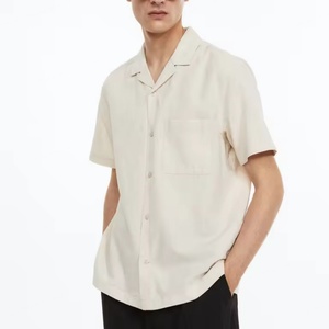 High Quality Plain Pure <b>Linen</b> or Cotton Casual Breathable Spring Shirts for Men Customize Design Turn Down Neck Full Sleeve - Product Image 2