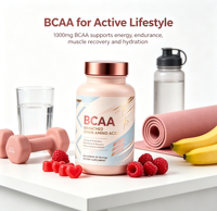 Gummies à Marque Blanche OEM BCAA 1000mg Acides Aminés à Chaîne Ramifiée pour la Récupération Musculaire, l'Énergie et l'Endurance
