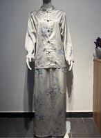 J-286 2026 Costume décontracté classique rétro européen et américain pour femme avec imprimé et boucle