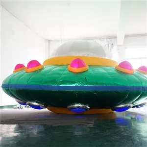 带发光二极管照明的巨型充气飞碟气球，万圣节装饰用充气飞碟外星飞船模型