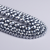 Vente en gros perles rondes térahertz en pierres précieuses naturelles et bracelet de guérison énergétique à 64 facettes 128 facettes pour la décoration de la maison