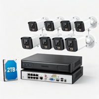Kit Système de Caméras de Sécurité PoE Vikylin 8 Canaux 5MP avec 8 Caméras Tourelles IP67, NVR 4K, Disque Dur 2 To et Détection Intelligente IA Humain/Véhicule