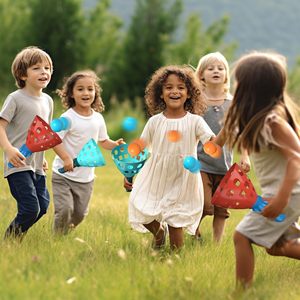 Gioco Pop Pass Catch Ball per Esterni con 2 Canestri Lanciatori e 5 Palline, Giocattolo Sportivo Estivo per Spiaggia e Giardino, Regalo per Feste di Compleanno - Product Image 6