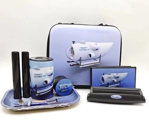 Premium Luxury Wholesale Portable Smoking Kit Custom Rolling Tray Set with <b>Grinder</b> Aahtray Custom LOGO Smoking Accessories Set - Product Image 4