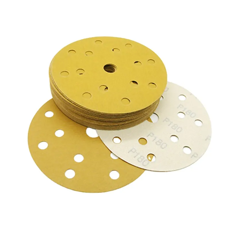Üretici sarı zımpara zımpara diski su geçirmez levha alüminyum oksit cırt cırt aşındırıcı disk otomotiv ahşap