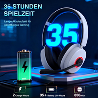 Casque de jeu sans fil RGB avec micro ENC, tri-mode BT5.3/2.4G/3.5mm, double connexion pour PS5 PS4 Switch PC Mac