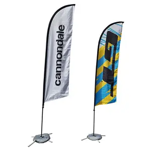 Promosi Kustom Kit Bendera Spanduk Bulu Bendera Pantai dengan Lonjakan Tanah Bendera Teardrop untuk Dijual