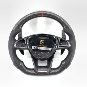 Volante de Fibra de Carbono para <span class=keywords><strong>Mercedes</strong></span> <span class=keywords><strong>AMG</strong></span> W205 Clase C 808 C43 C63 W213 E53 E63 W222 S63 S65 C257 <span class=keywords><strong>CLS</strong></span> X253 GLC GLE X167 GLS - Product Image 1
