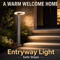 Lampe de Jardin Architecturale Moderne, Borne LED d'Extérieur 18W en Aluminium pour Allée, Passage Piétonnier et Décoration de Cour