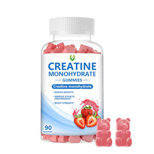 Suplemento muscular de marca personalizada, gomitas de Monohidrato de Creatina, 5000mg, sabor a fresa, reduce el dolor muscular en el gimnasio - Product Image 1