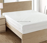Protecteur de matelas jetable imperméable antibactérien de haute qualité, en vinyle tricoté, avec fermeture éclair, élastique ajusté, pour hôpital