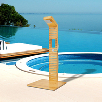 Panneau de douche en bois sur pied, sanitaire Offre Spéciale sur pied extérieur pour jardin de plage