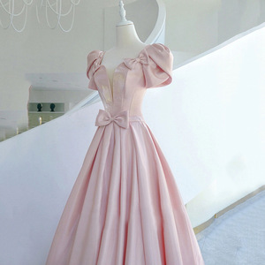 Pink Ball Gown Evening Dress Sweetheart Neckline Satin Long Women's Formal Wear Party Wedding Graduation Dress - Product Image 2